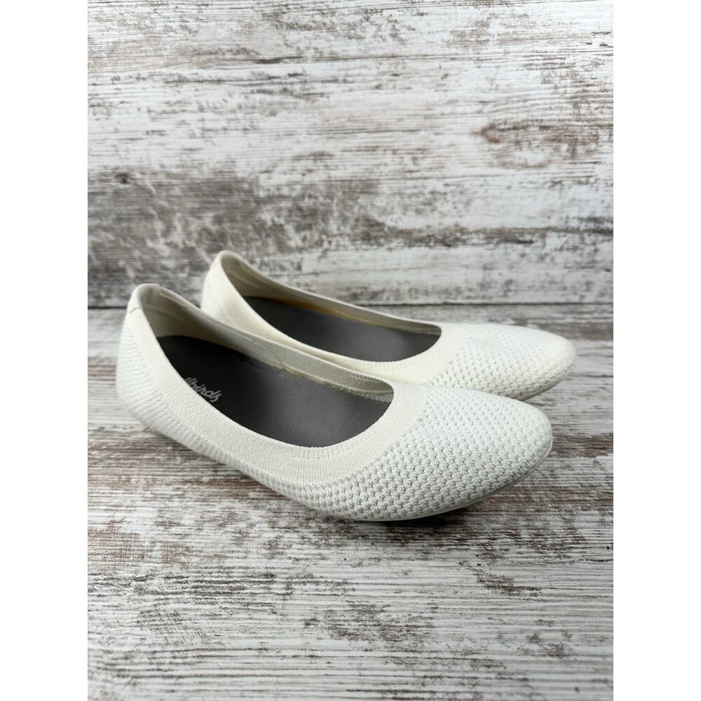 Women's Allbirds Tree Breezers White Ballet Flats Sz 8.5 EUC!
